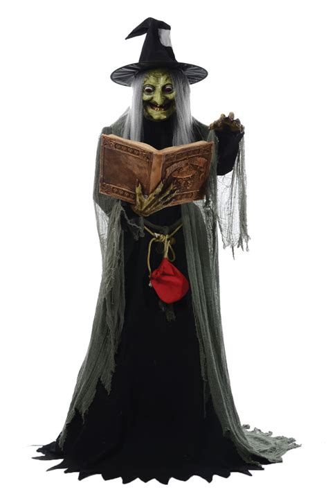 Create a bewitching display with a standing witch that lights up and mesmerizes